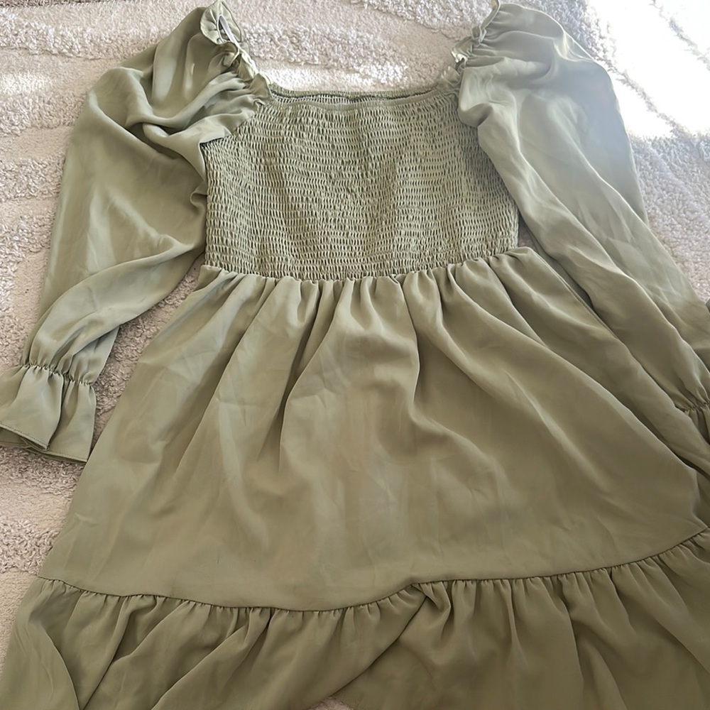 Green Smocked Dress